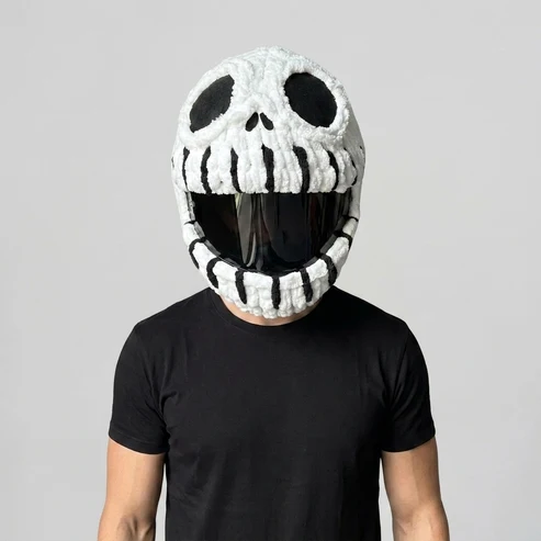 🏍️Hand‑Crocheted Motorcycle Helmet Cover