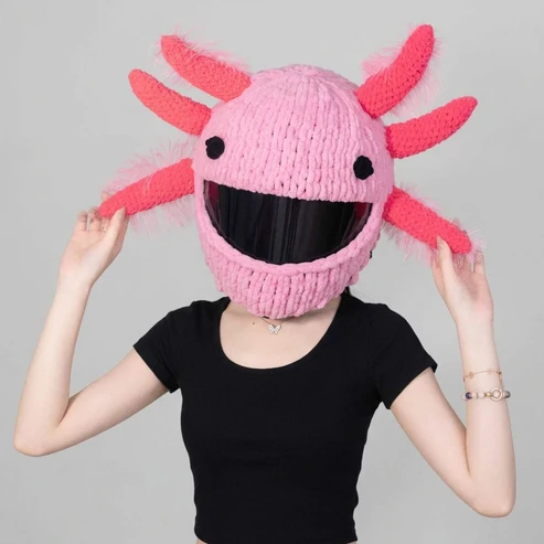 🏍️Hand‑Crocheted Motorcycle Helmet Cover