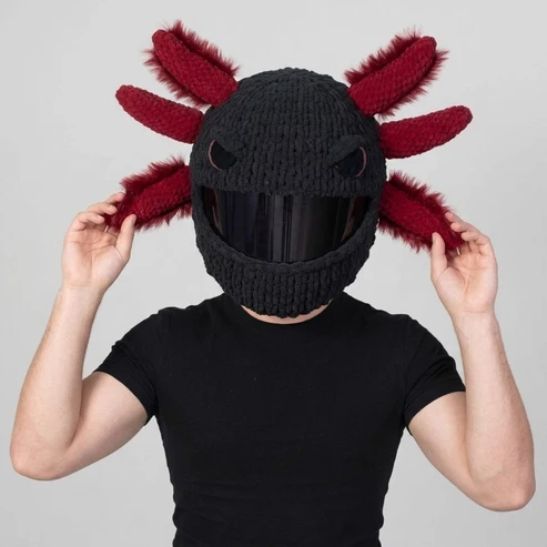 🏍️Hand‑Crocheted Motorcycle Helmet Cover