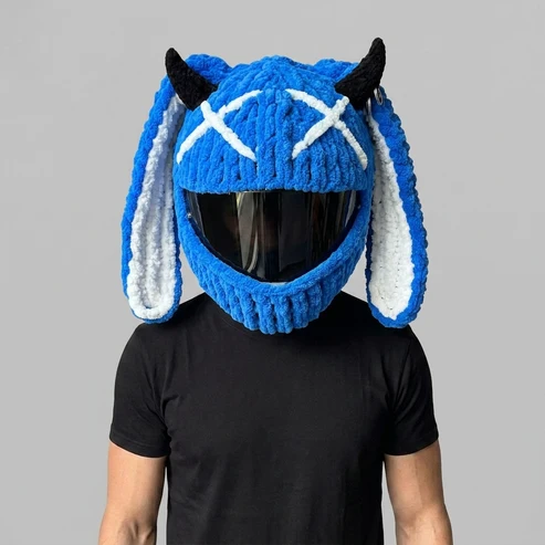 🏍️Hand‑Crocheted Motorcycle Helmet Cover