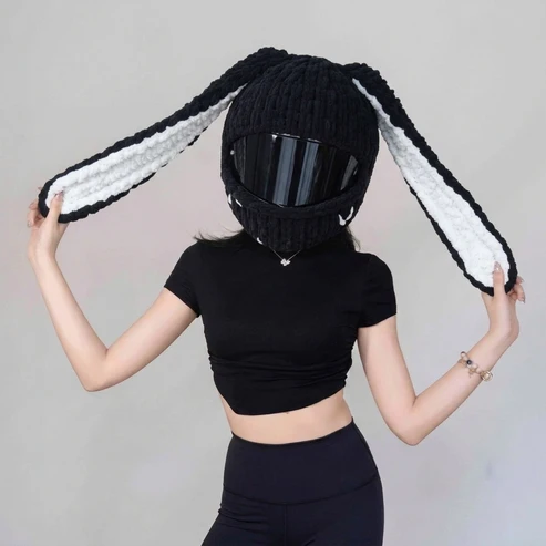 🏍️Hand‑Crocheted Motorcycle Helmet Cover