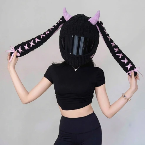 🏍️Hand‑Crocheted Motorcycle Helmet Cover