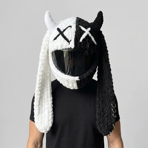 🏍️Hand‑Crocheted Motorcycle Helmet Cover