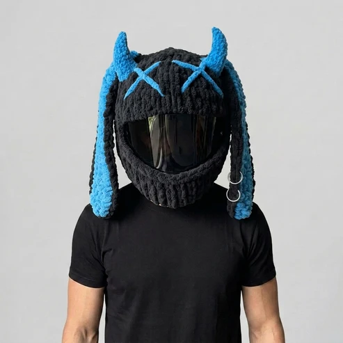 🏍️Hand‑Crocheted Motorcycle Helmet Cover