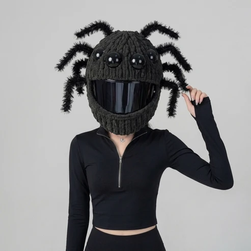 🏍️Hand‑Crocheted Motorcycle Helmet Cover