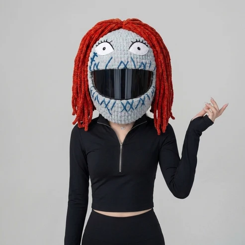 🏍️Hand‑Crocheted Motorcycle Helmet Cover