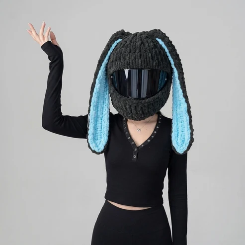 🏍️Hand‑Crocheted Motorcycle Helmet Cover