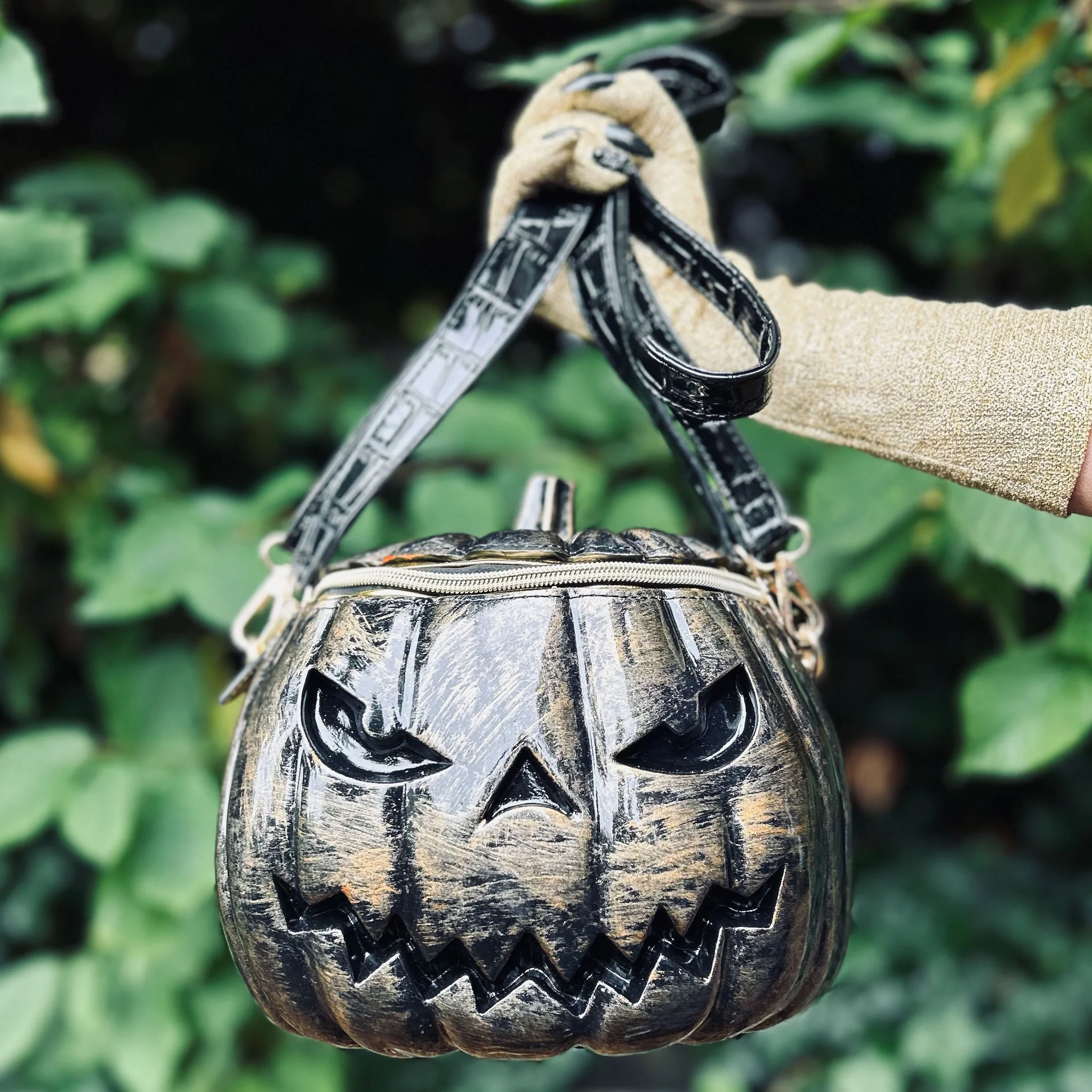 Pumpkin Jack O'Lantern Crossbody Handbag