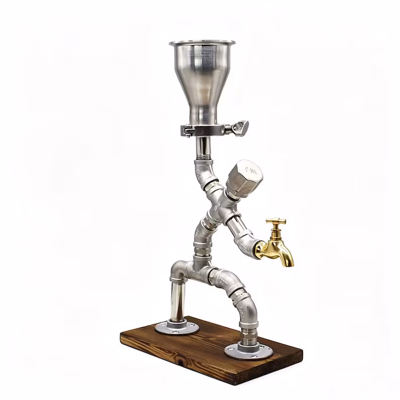 🍷Industrial Pipe Man Wine Dispenser Stand
