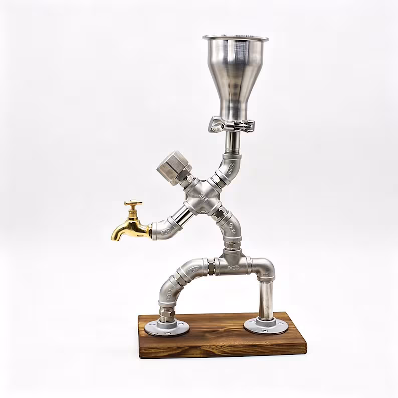 🍷Industrial Pipe Man Wine Dispenser Stand