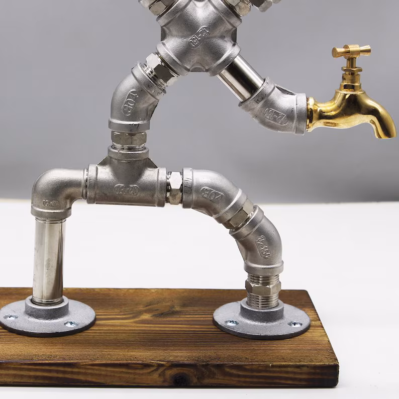🍷Industrial Pipe Man Wine Dispenser Stand