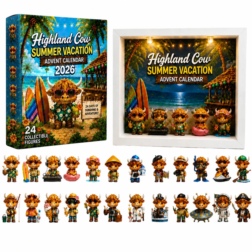 Highland Cow Summer Vacation Advent Calendar 2026