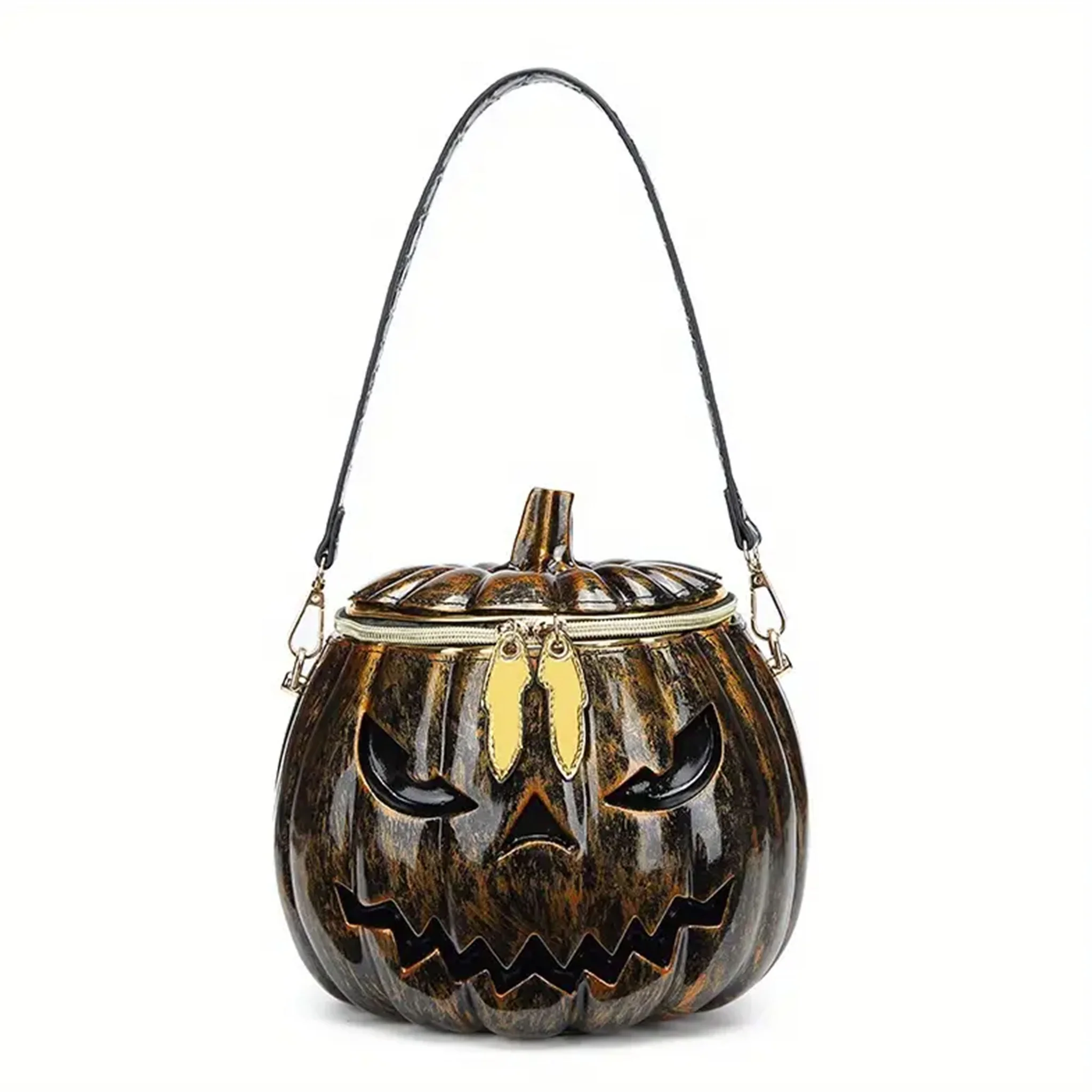 Pumpkin Jack O'Lantern Crossbody Handbag