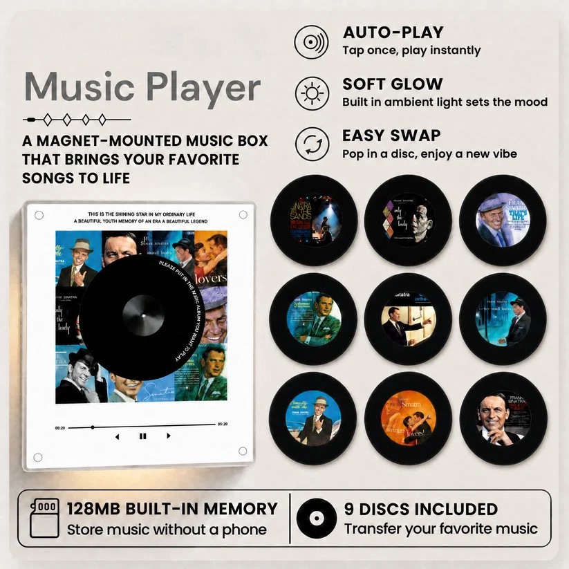 🎵 Iconic Pop Star NFC Fridge Magnet Music Player 
