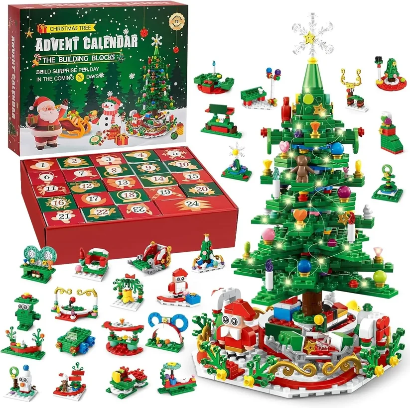 24-Day Christmas Countdown Building Block Set