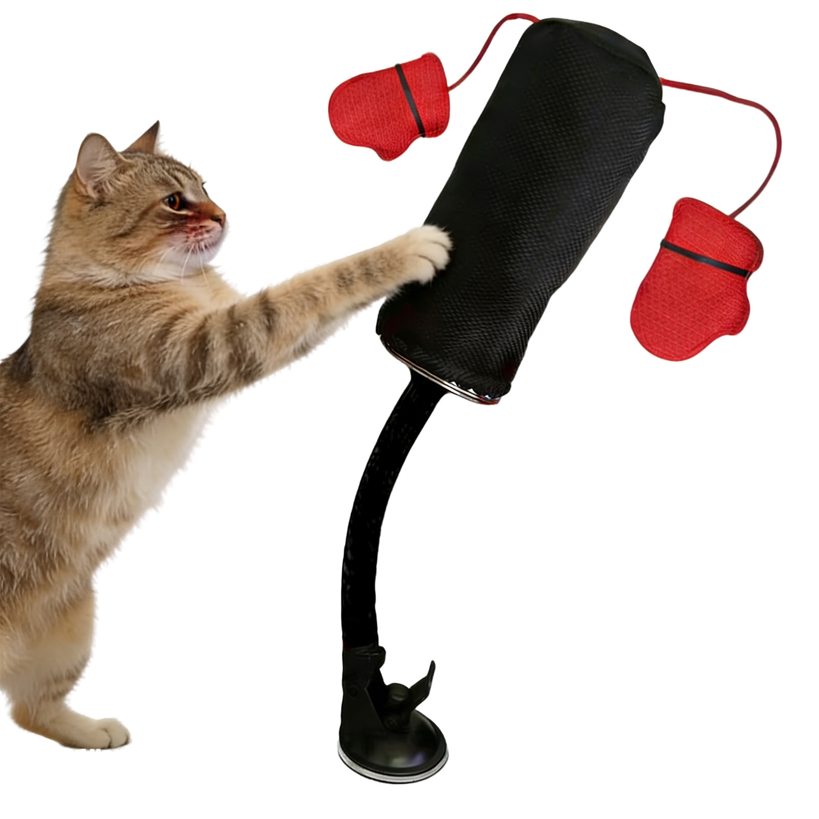 Cat Punching Bag Interactive Toy | Suction Cup Cat Boxing Bag with Catnip for Indoor Cats Exercise