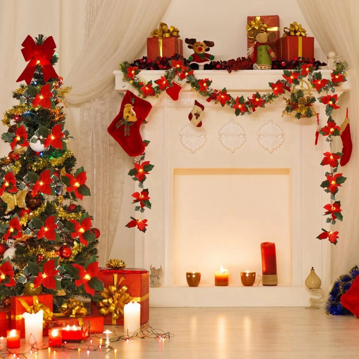 Autumn & Christmas Leaf Garland – Dual-Season Foliage Decor