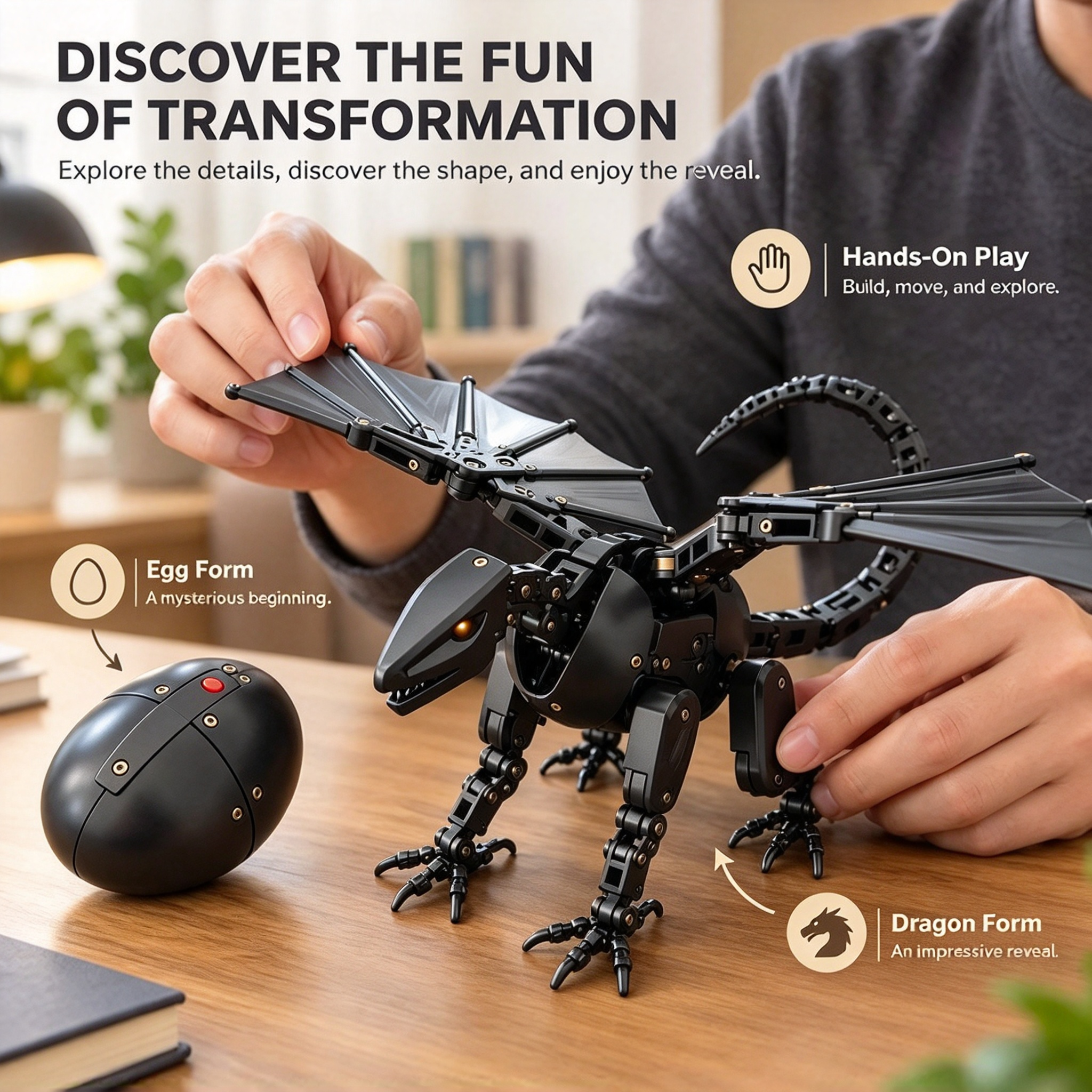 🔥 LAST DAY 49% OFF! 🎁 Stop Buying Boring Gifts. This Transforming Egg-to-Dragon Figure is Pure Genius! 🤖
