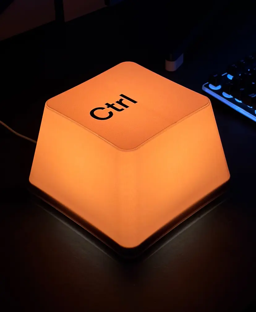 🔥 LAST DAY 49% OFF 🔥 Giant Ctrl Keycap Lamp | Geeky Desk Decor & Charging Base 💻✨