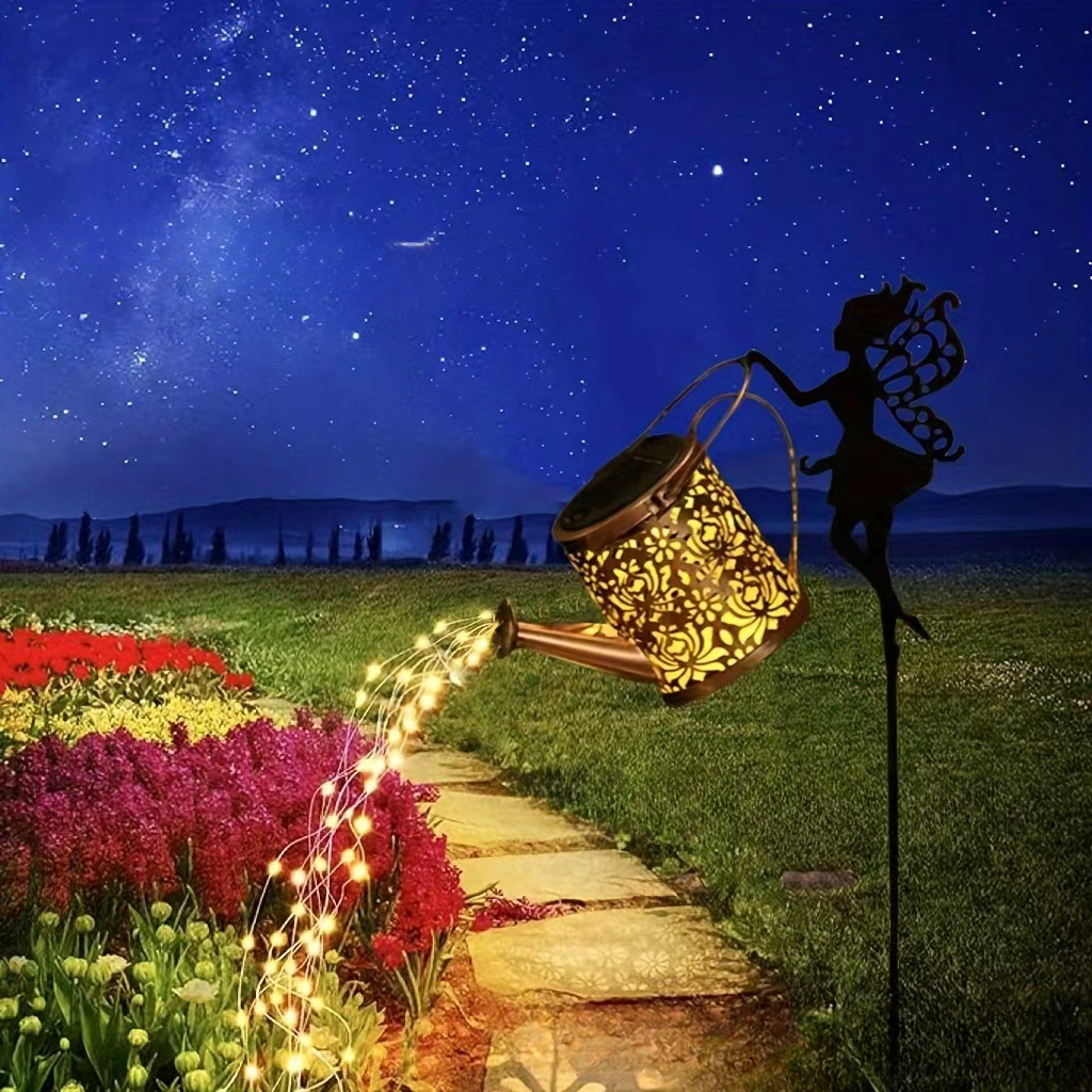 Enchanted Watering Can Solar Light – Fairy & Hummingbird Garden Stake Decor🧚‍♀️