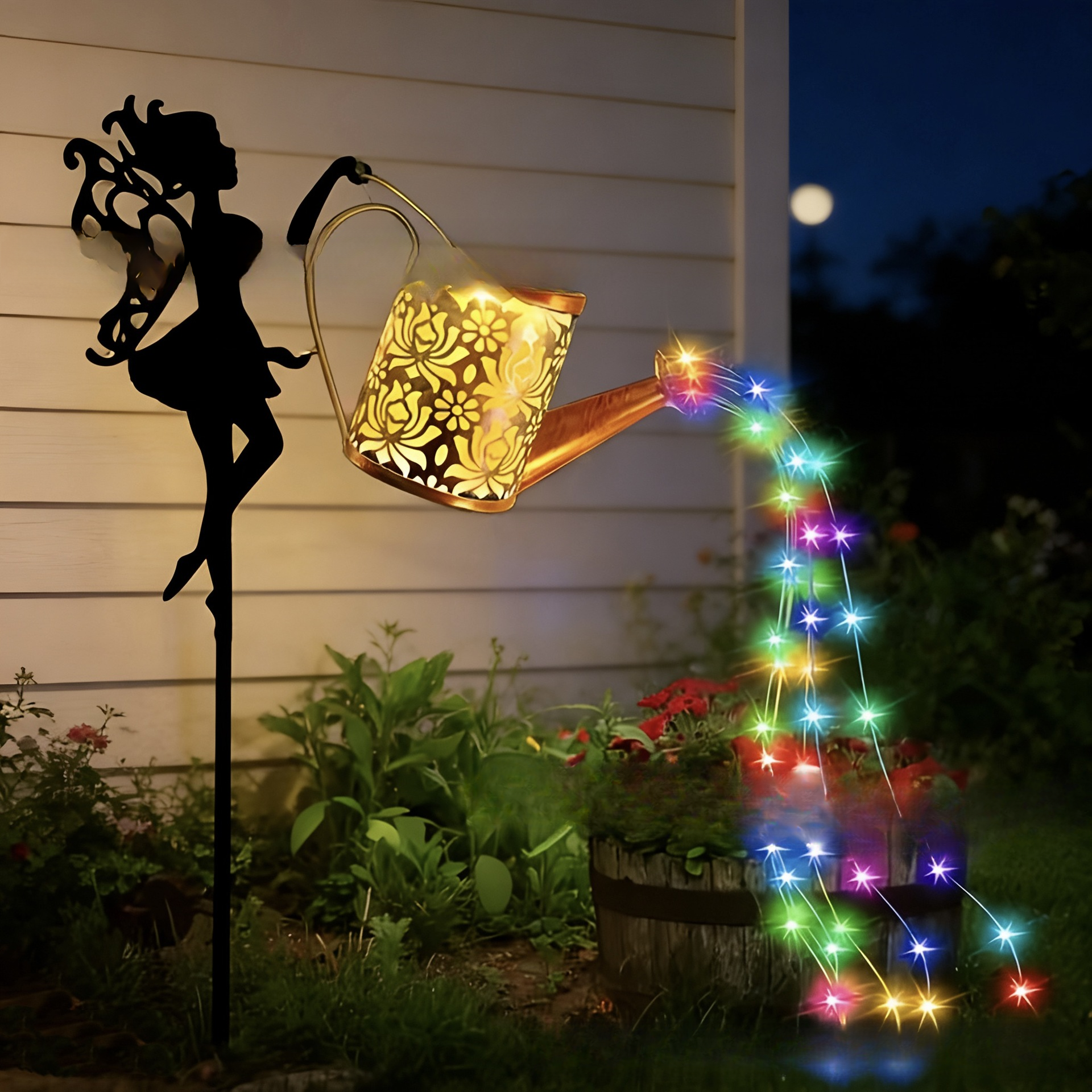 Enchanted Watering Can Solar Light – Fairy & Hummingbird Garden Stake Decor🧚‍♀️