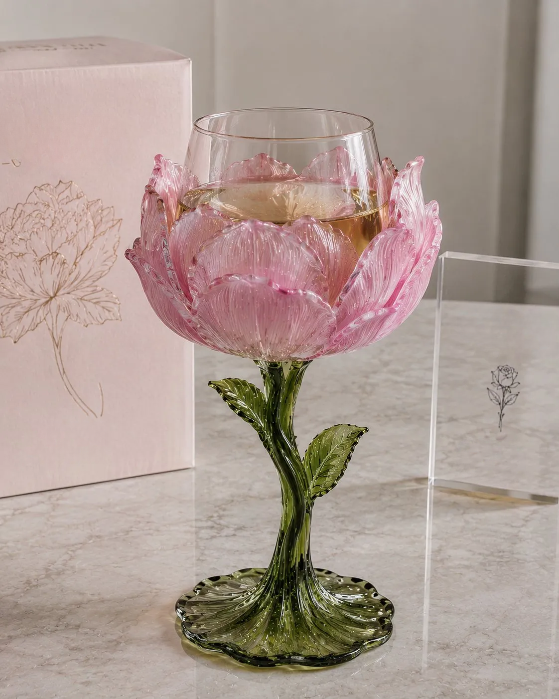 The Bloom Collection – Floral Stemless Wine Glasses | Handcrafted Set🌸