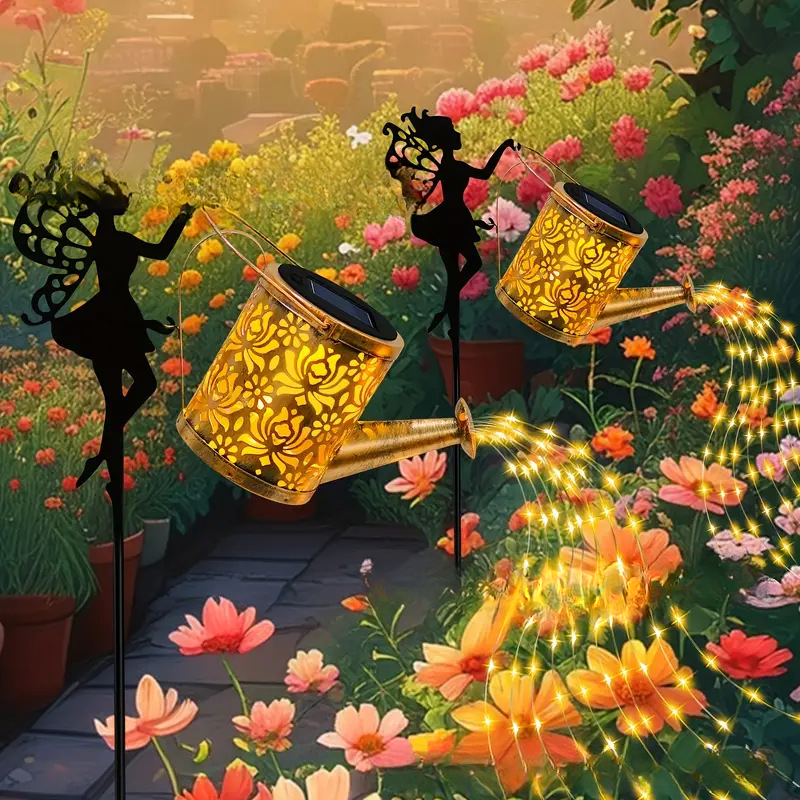 Enchanted Watering Can Solar Light – Fairy & Hummingbird Garden Stake Decor🧚‍♀️