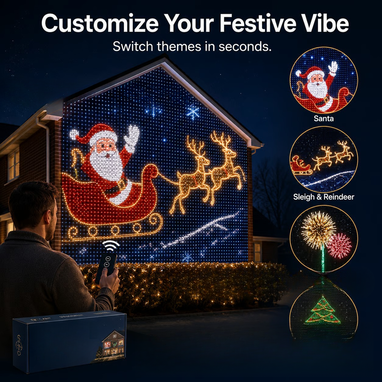 Smart LED Curtain Lights | 400 Multi-Color Festive Lights✨