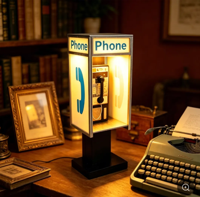 💡Vintage Telephone Booth Table Lamp