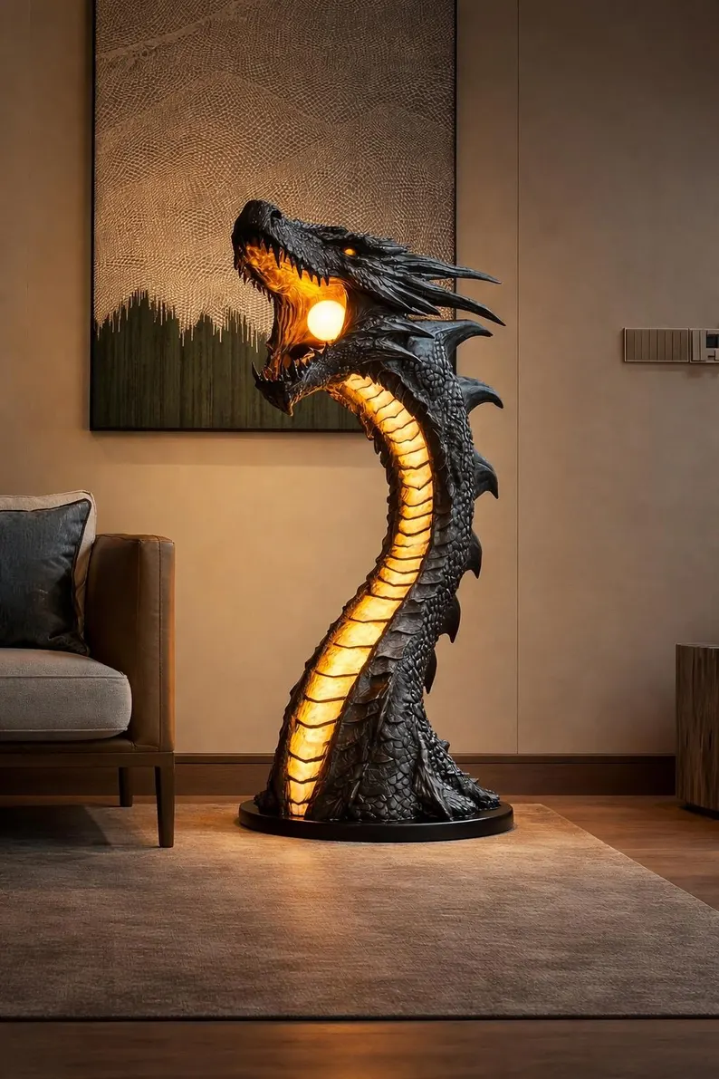 Dragon Flame Guardian™ Mystical Fire Dragon LED Sculpture