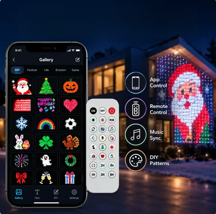 Smart LED Curtain Lights | 400 Multi-Color Festive Lights✨