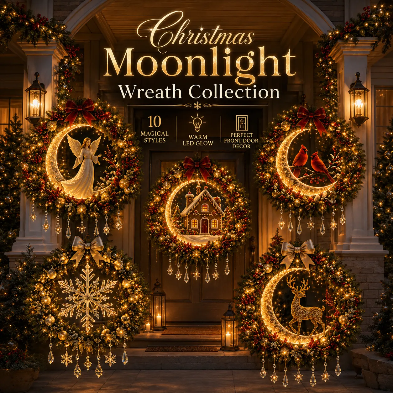 Christmas Moonlight Wreath Collection