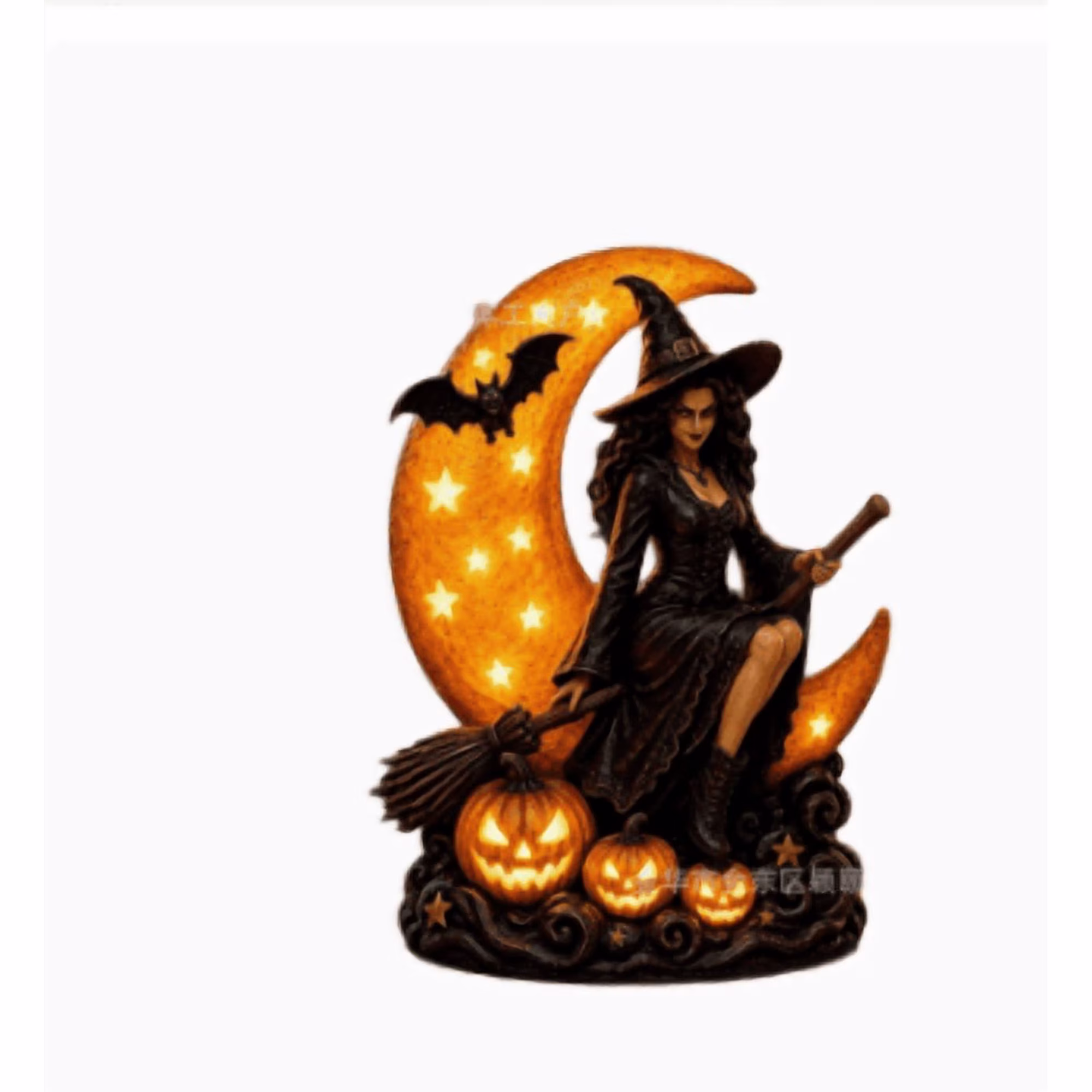 Witching Hour LED Decor – Enchanted Witch, Moon & Pumpkin Light🎃