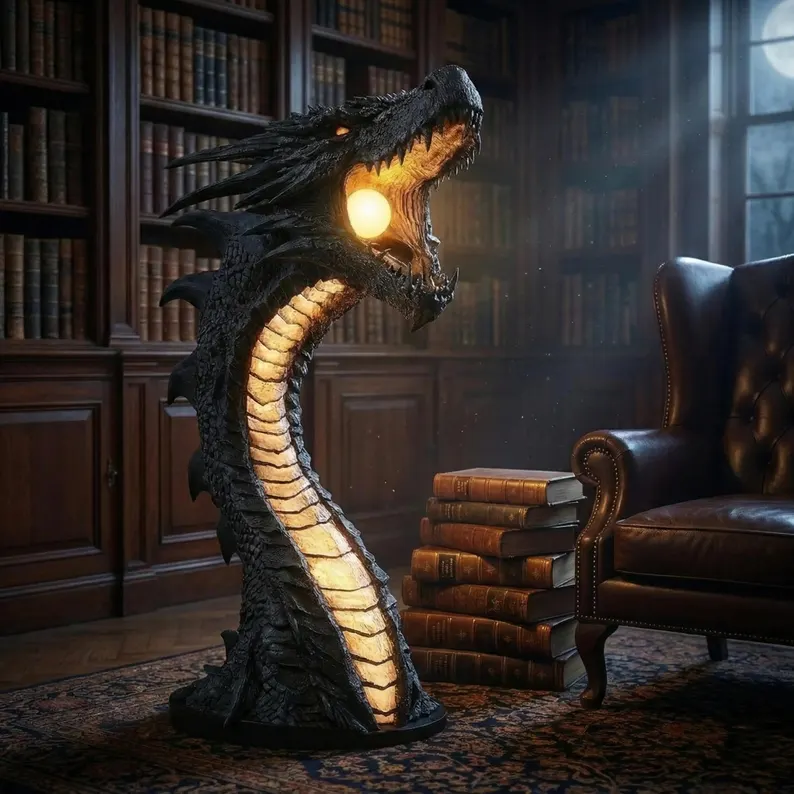 Dragon Flame Guardian™ Mystical Fire Dragon LED Sculpture