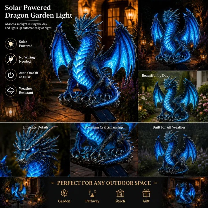 🐉 Dragon Guardian Solar Garden Light