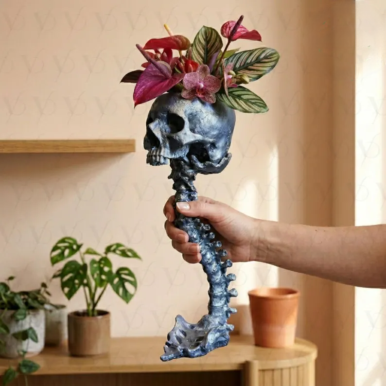 💀Modern Resin Skull Wall Planter