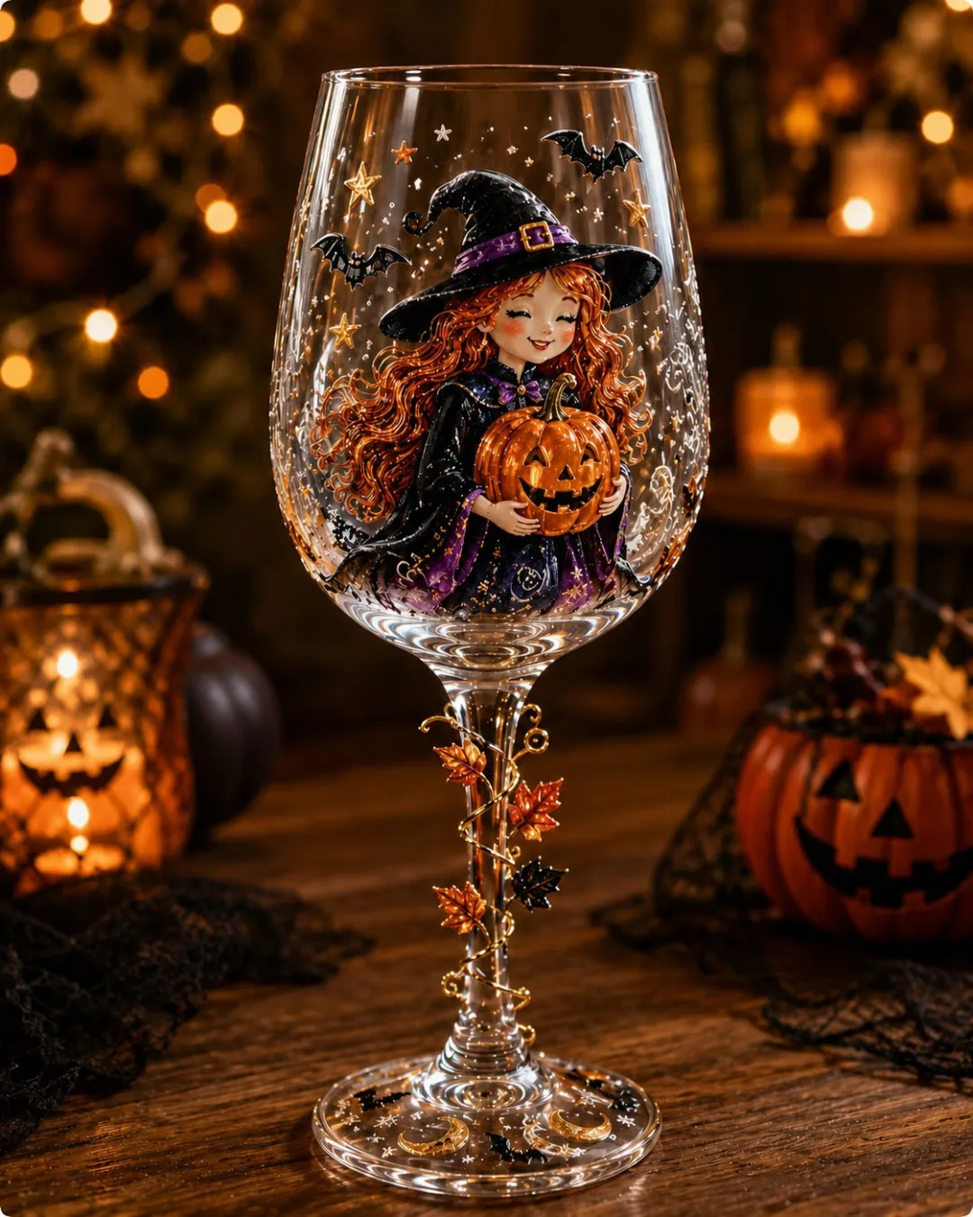 Enchanted Halloween Wine Glass Gift Set – Festive Drinkware Collection🎃
