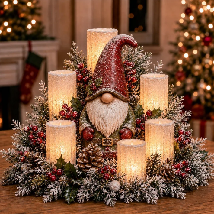 Holiday Glow Centerpiece – Flameless LED Christmas Table Decor✨
