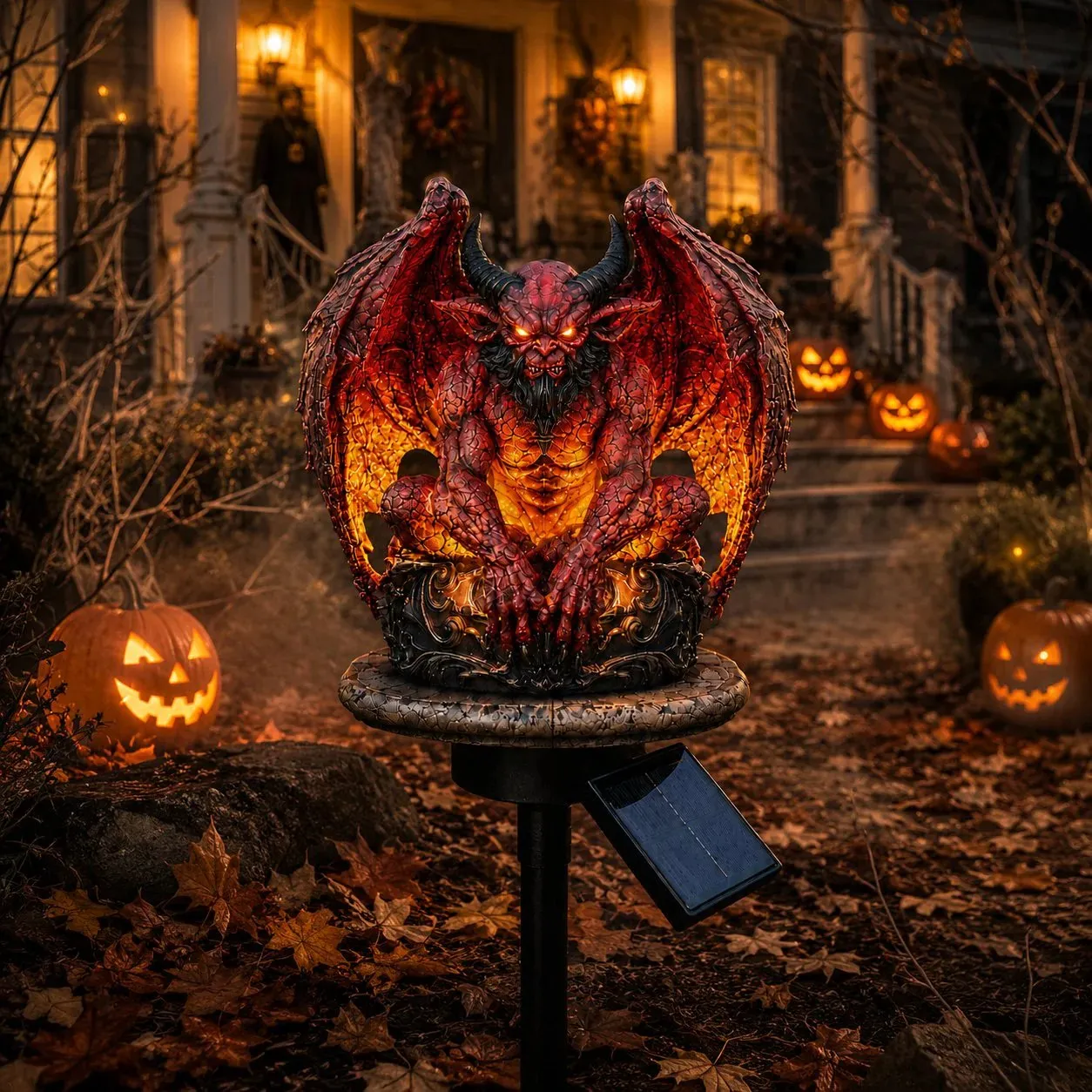 🔥 Gargoyle Guardian Solar Garden Stake Light – 🦇Glowing Gothic Outdoor Yard Decor