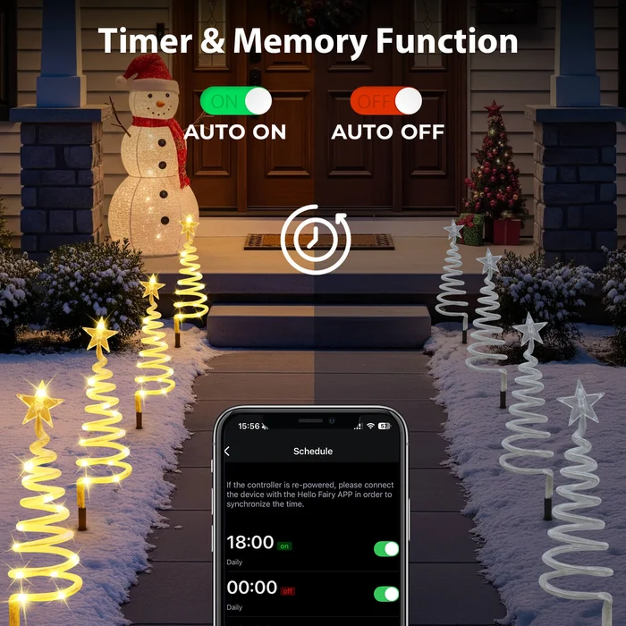 Smart LED Pathway Trees – 8-Pack Color-Changing Christmas Decor🎄