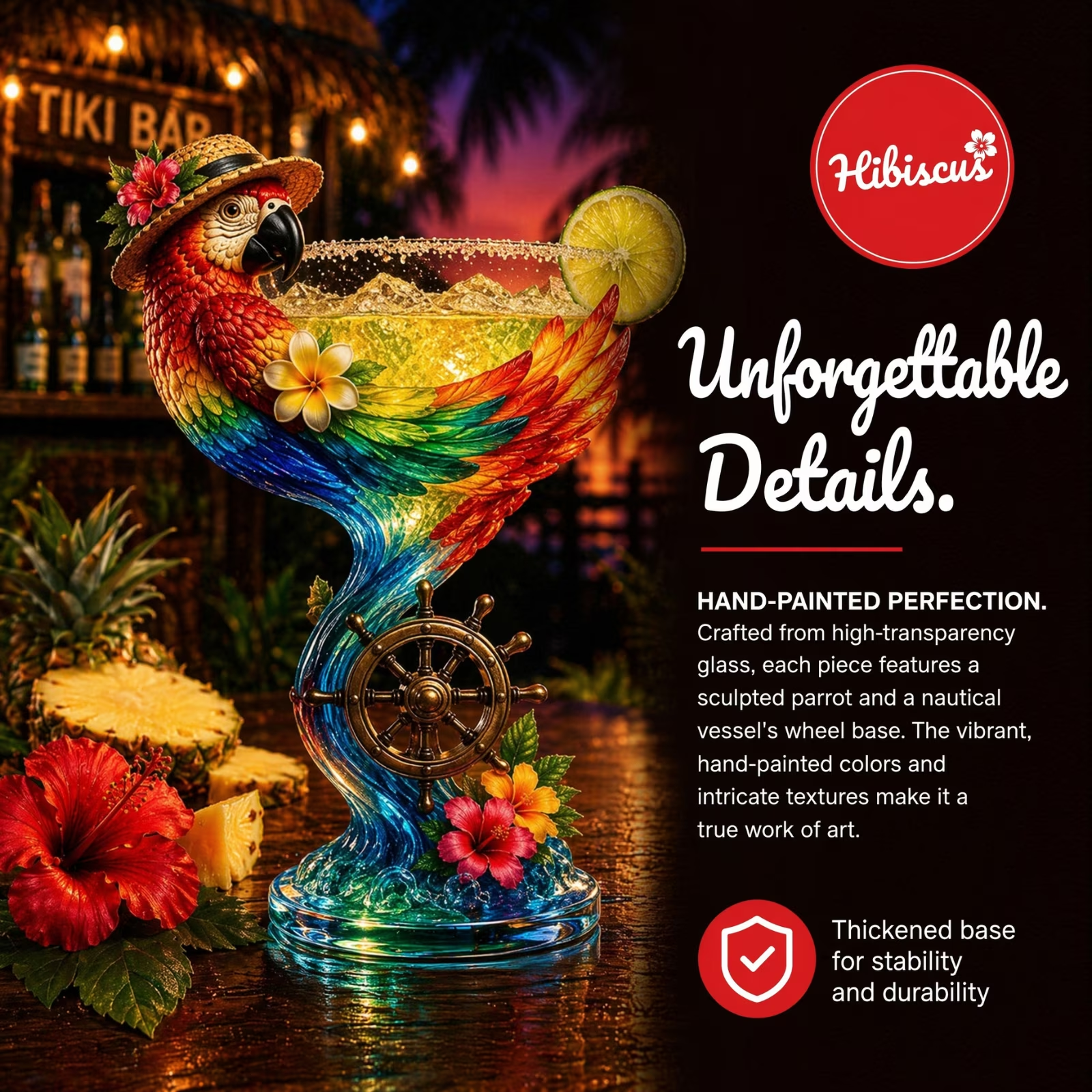 Paradise Parrot™ Tropical Art Goblet