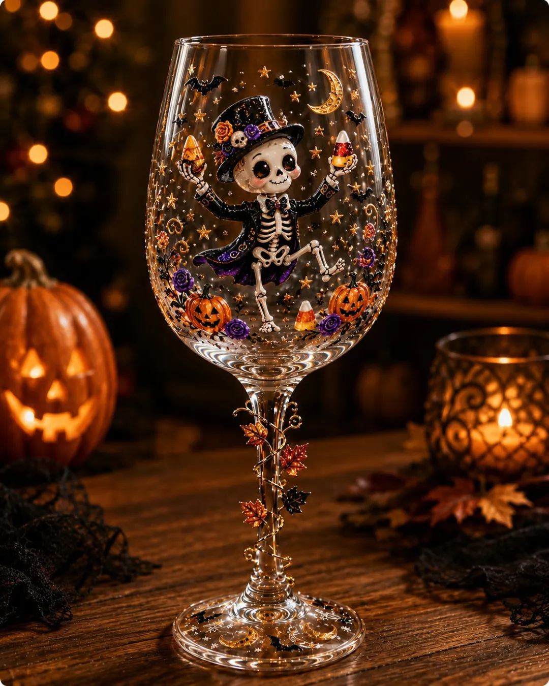 Enchanted Halloween Wine Glass Gift Set – Festive Drinkware Collection🎃