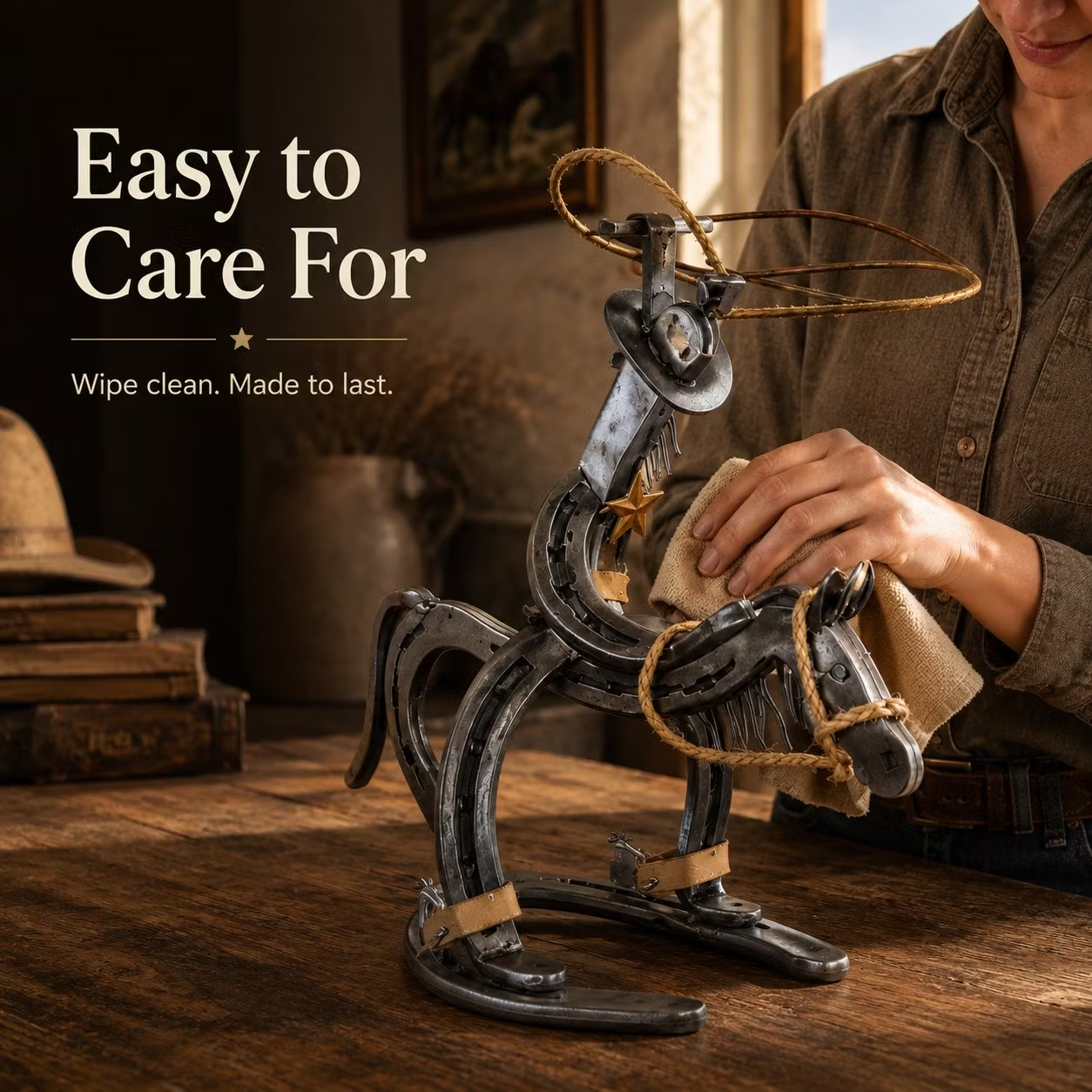🔥Handcrafted Cowboy Iron Pony Ornament