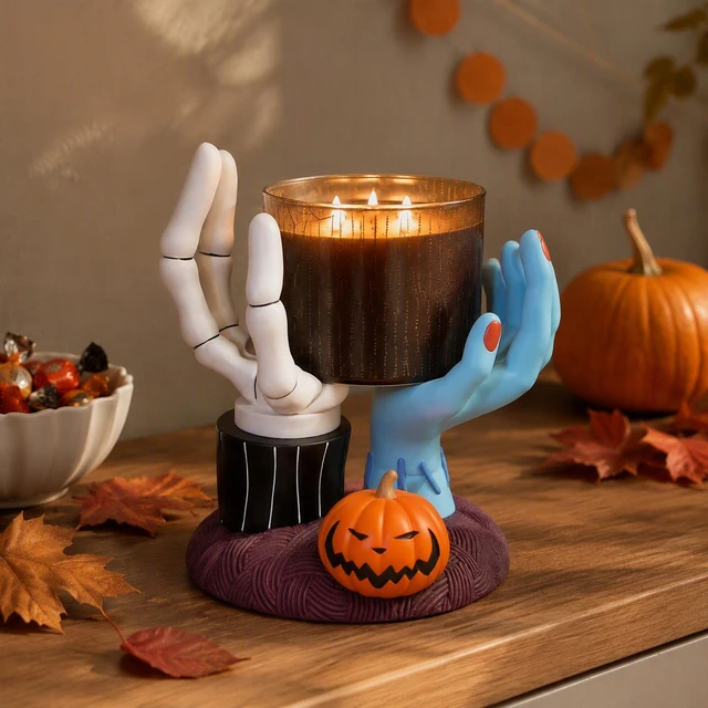 Gothic Couple Candle Holder – Dark Romance Halloween Decor