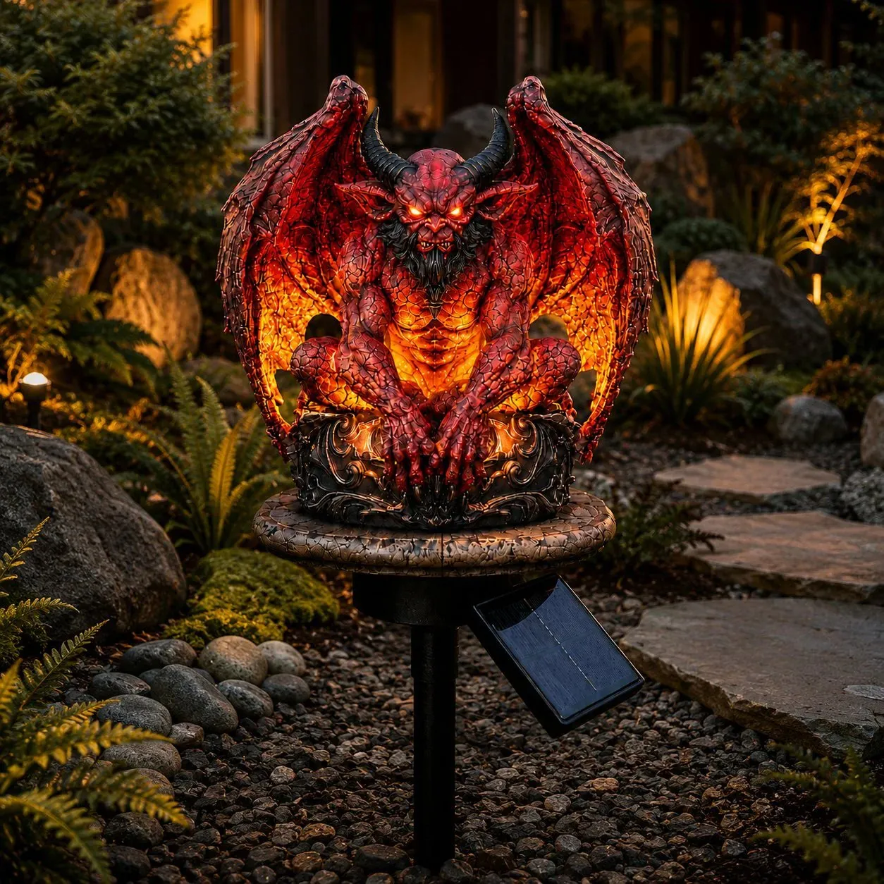 🔥 Gargoyle Guardian Solar Garden Stake Light – 🦇Glowing Gothic Outdoor Yard Decor