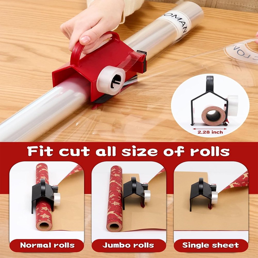 2-in-1 Paper Cutter & Tape Dispenser Set