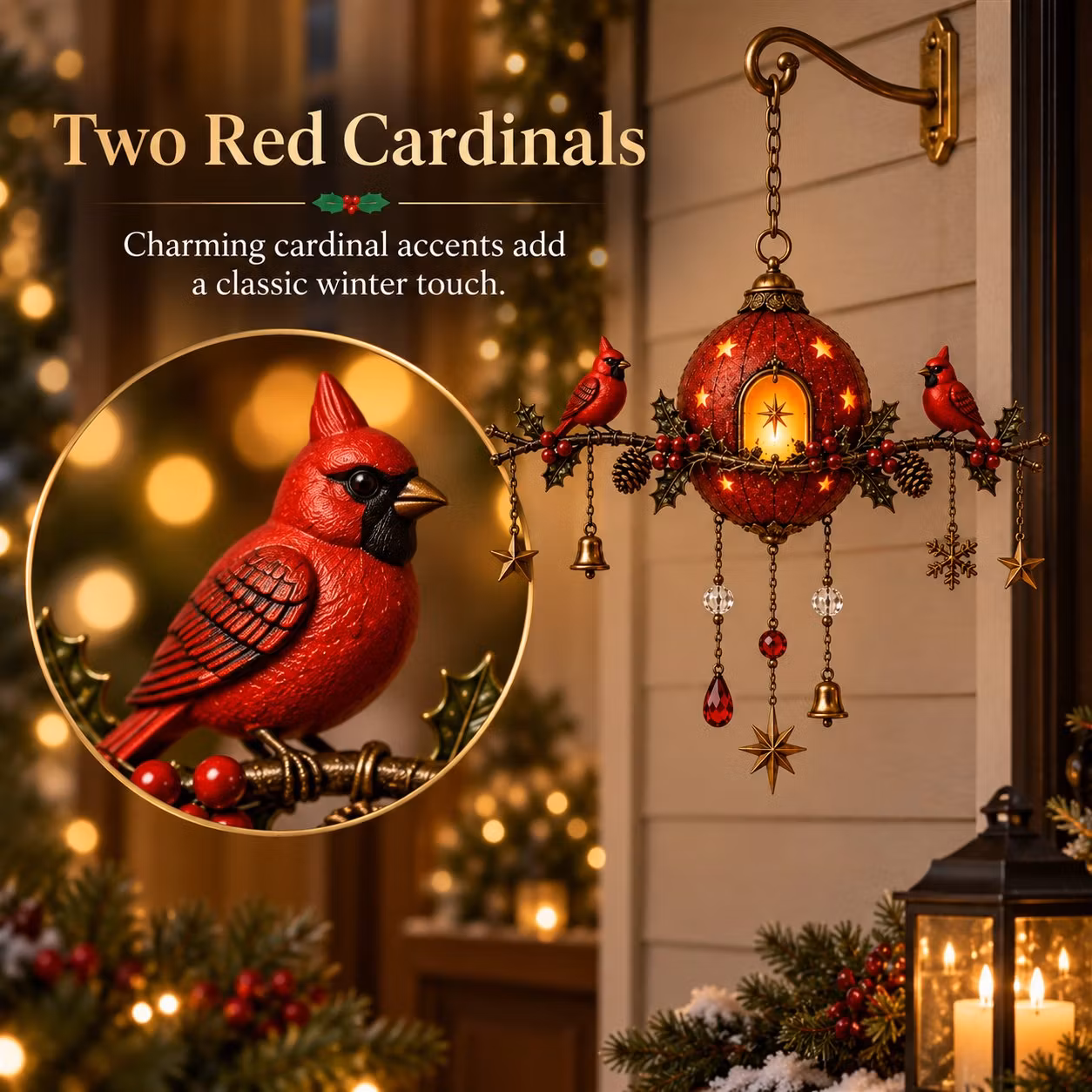 Lighted Cardinal Ornament – Warm Glow Christmas Hanging Decor 🐦