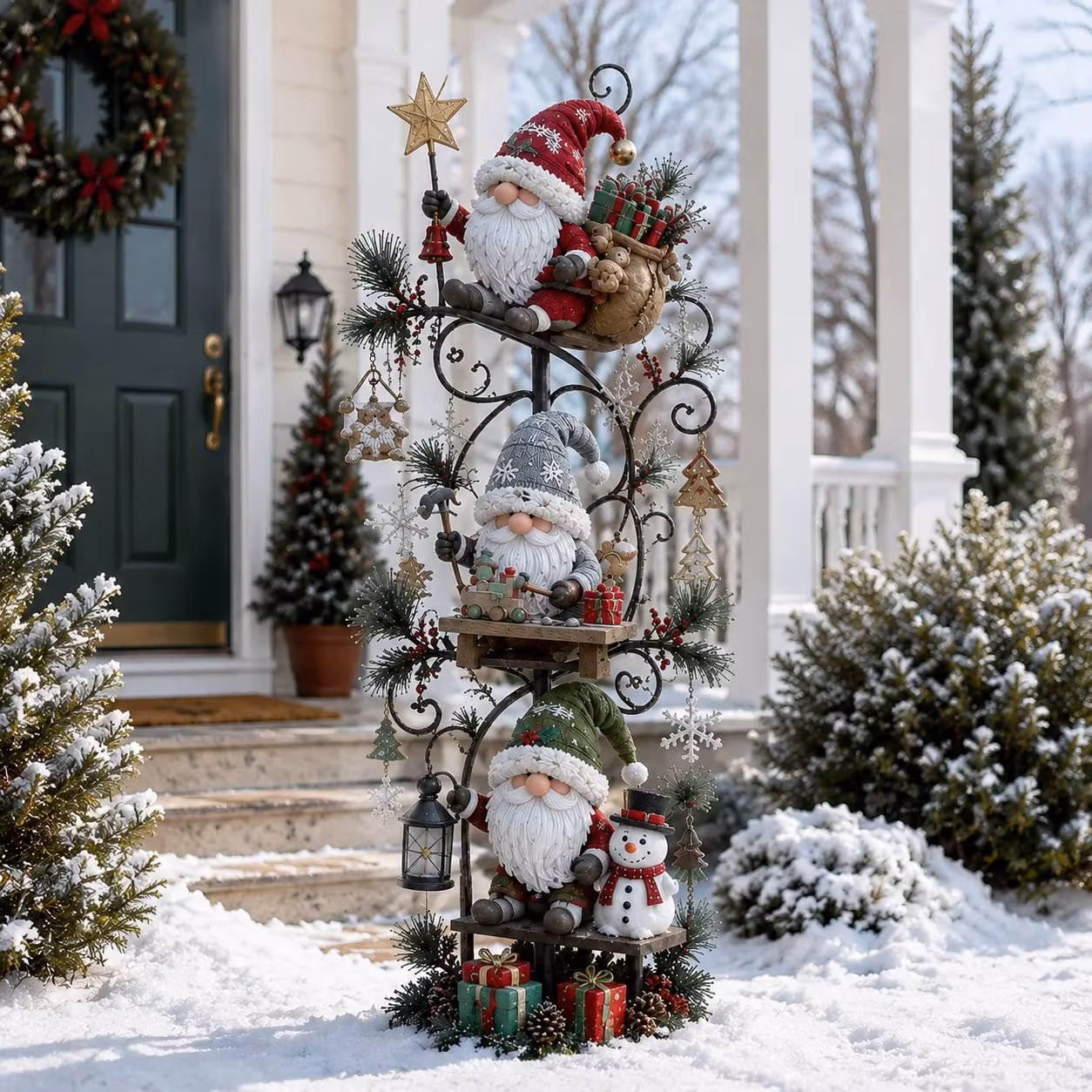 Gnome Workshop Solar Garden Light – Storybook Holiday Yard Decor🏡🎄