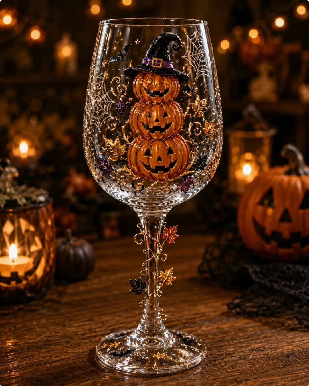 Enchanted Halloween Wine Glass Gift Set – Festive Drinkware Collection🎃