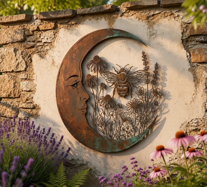 Dragonfly Moon Wall Decor – Elegant Metal Art for Any Space🌙